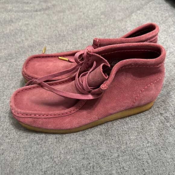 Clarks Original Wallabee boots in deep pink suede size 7 - Picture 2 of 10